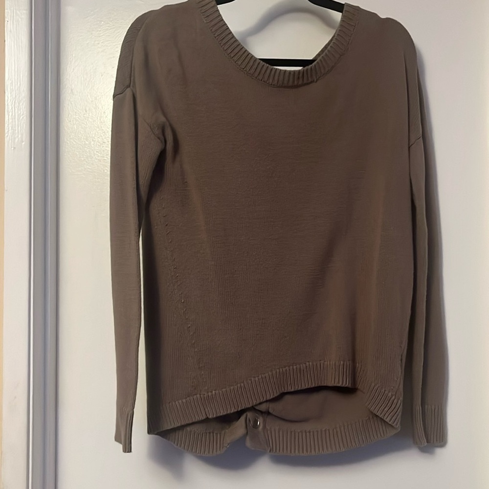 Off shoulder sweater with tie back detail
